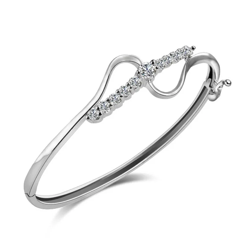 Fashion zircon bracelets.Solid 925 silver women bracelet.Charming Cupid's arrows bracelet.Wholesale sterling silver jewelry