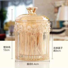 Стеклянная ватная палочка коробка ватный диск простая зубочистка Прозрачная с крышкой