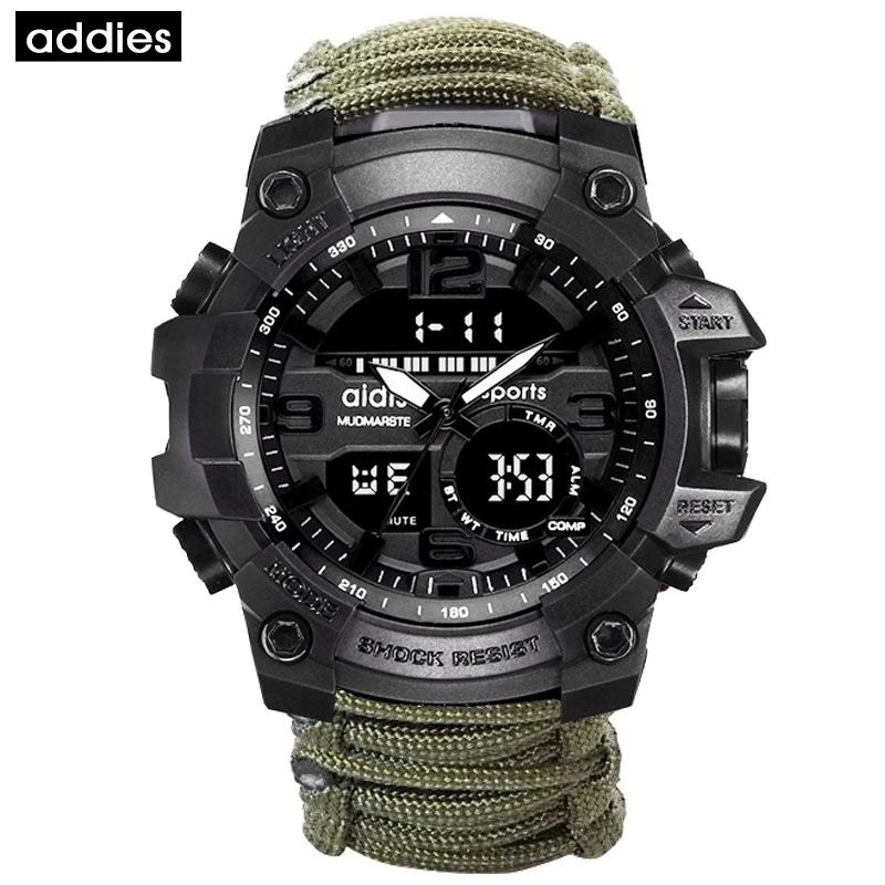  Addies G Shock Men's Military Watch With Compass 3Bar Waterproof Watches Digital Movement Fashion&C