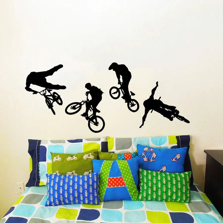 Cool Bike Cyclist Bmx Sport Wall Decals Vinyl Stickers Embellish