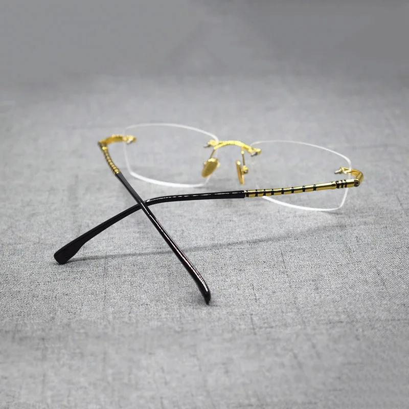 Винтажная Мужская безободковая оправа ретро с прозрачными линзами оптические очки мужские близорукость рецепт; очки оправа очки Oculos