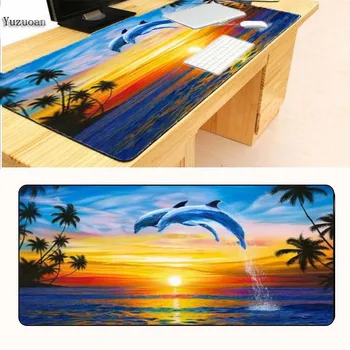 

Yuzuoan 900*400*5 Cute Dolphins Animal Mousepad Computer PC Loptop Optical Gaming Mice Mat Rubber Rectangle Lock Edge Mouse Pad