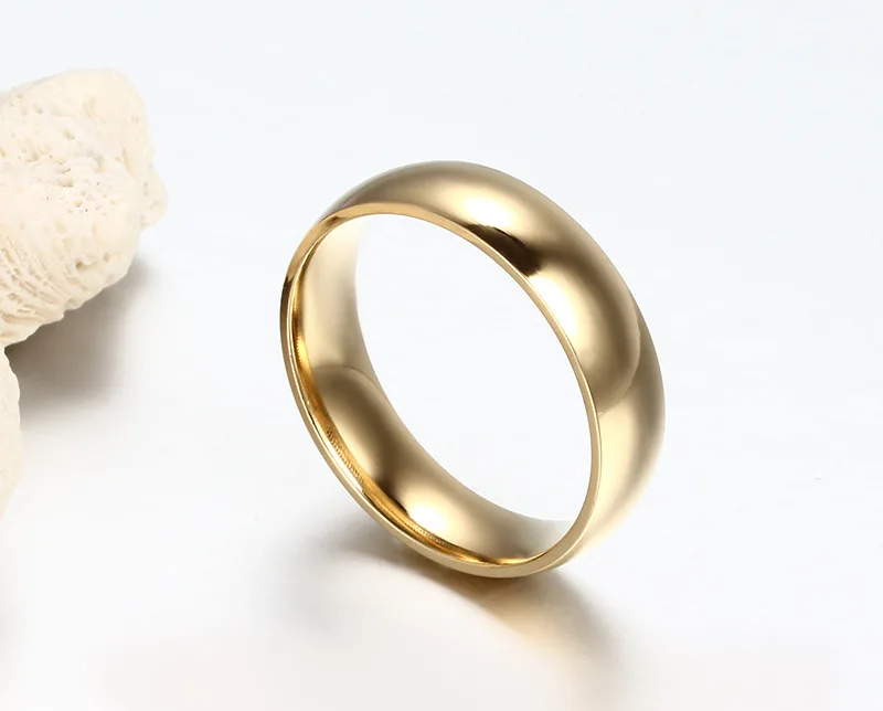 Продвижение Классические обручальные кольца для мужчин/женщин золото/синий/посеребренный металл из нержавеющей стали 6 мм Размер 4-15