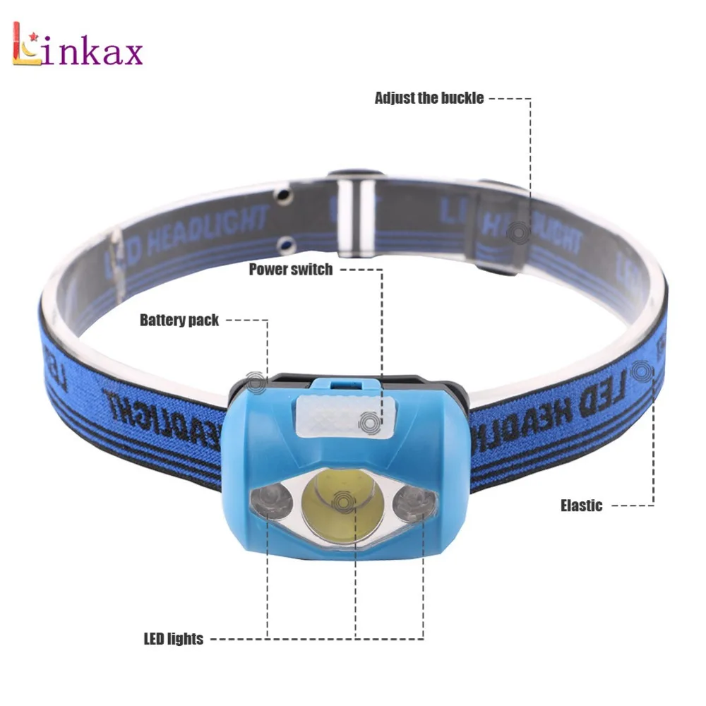 Налобный фонарь регулируемый красный/белый 4 режима 3 светодиода|headlamp headlight|led