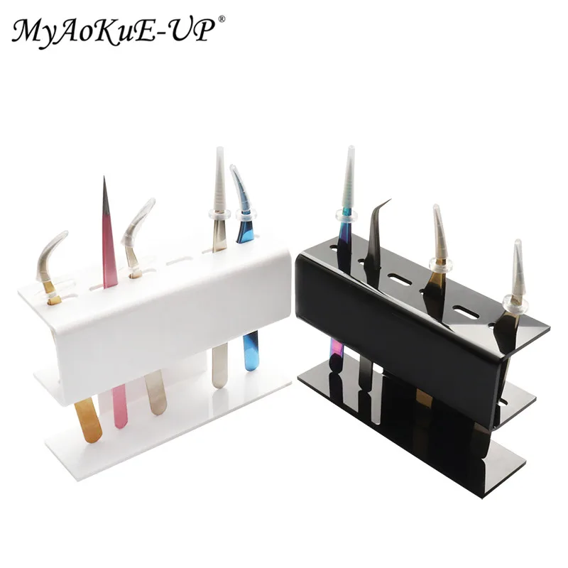 

White Black Tweezers Pencil Case Portable Tweezers Storage Box Organizer Protective Box Eyelash Extension Makeup Tools