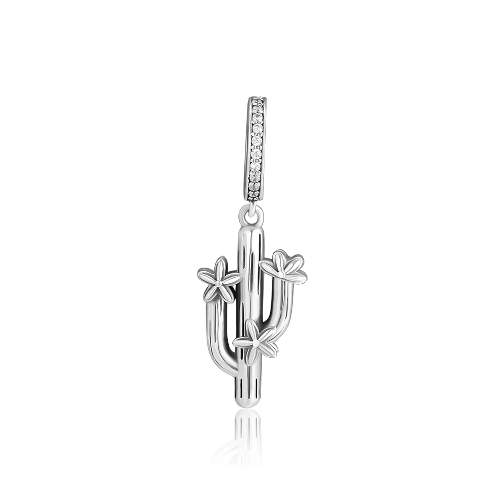 

CKK Beads Cactus Charm Original 100% 925 Sterling Silver Fits Pandora Charms Bracelet Beads for Jewelry Making pulseira berloque