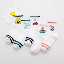 5 пар/уп. белые женские носки Харадзюку каваи, Мультяшные Женские повседневные забавные носки, хипстерские носки для скейтбординга, забавные женские носки