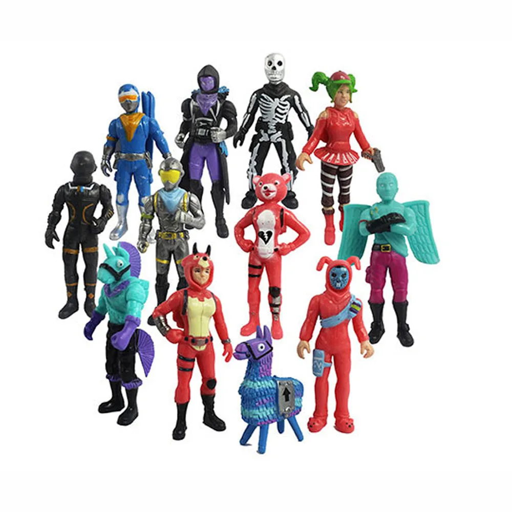 

12pcs/set Fortinet Night Llama PVC Action Figures Toys Fortnight Fortnited Battle Royale Game Character Model Figure Boy Gift