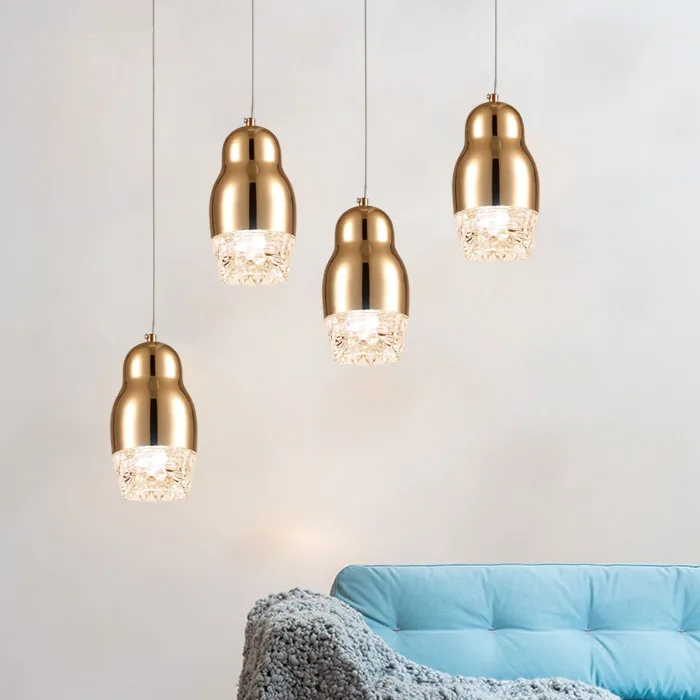 

Modern Minimalist Fashion Crystal Decorative led aluminum pendent Lighting Living Room Bedroom Clothing Store Cafe Western A337