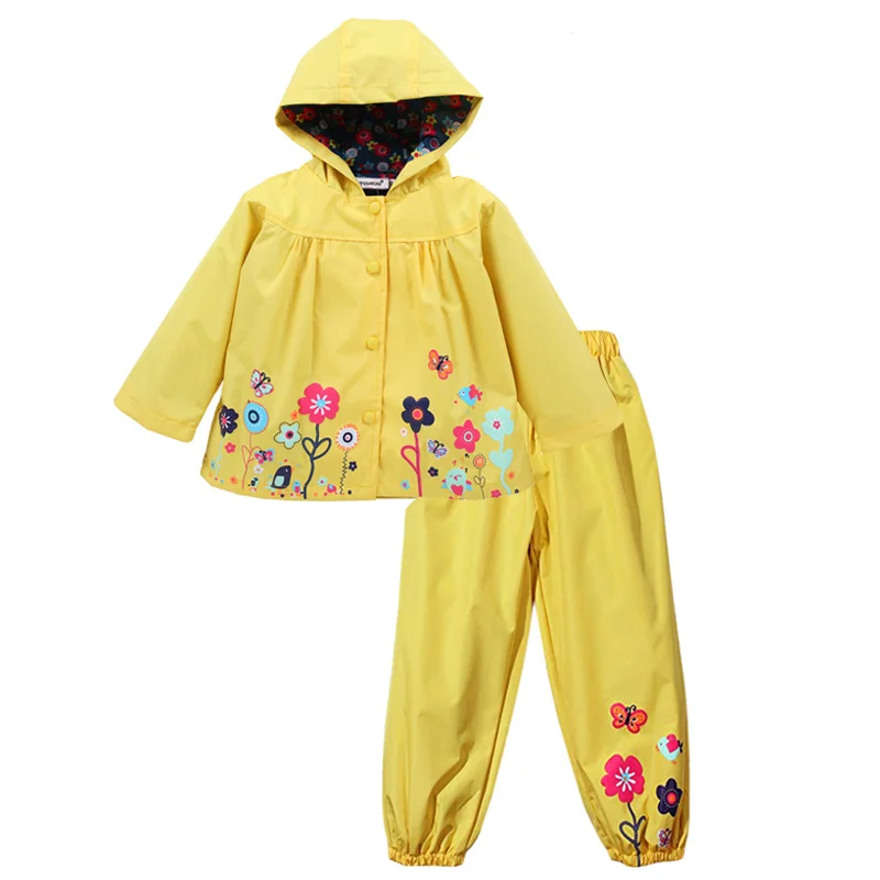 KEAIYOUHUO/комплекты одежды для детей; плащ с капюшоном; спортивные костюмы для девочек; комплекты одежды с длинными рукавами для девочек; водонепроницаемый костюм для детей