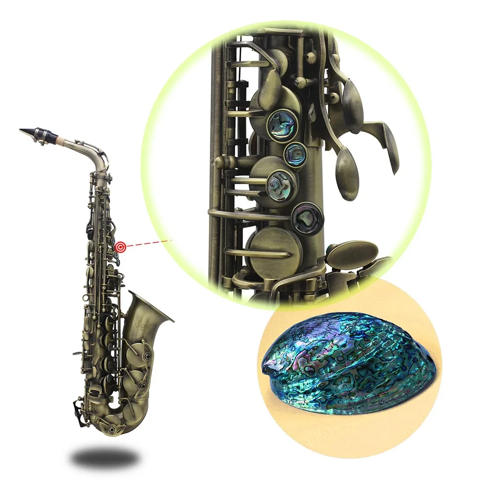 Высококачественная античная отделка изгиб Eb E-flat Alto саксофон Sax Abalone Shell ключ высеченный узор высокое качество бронза