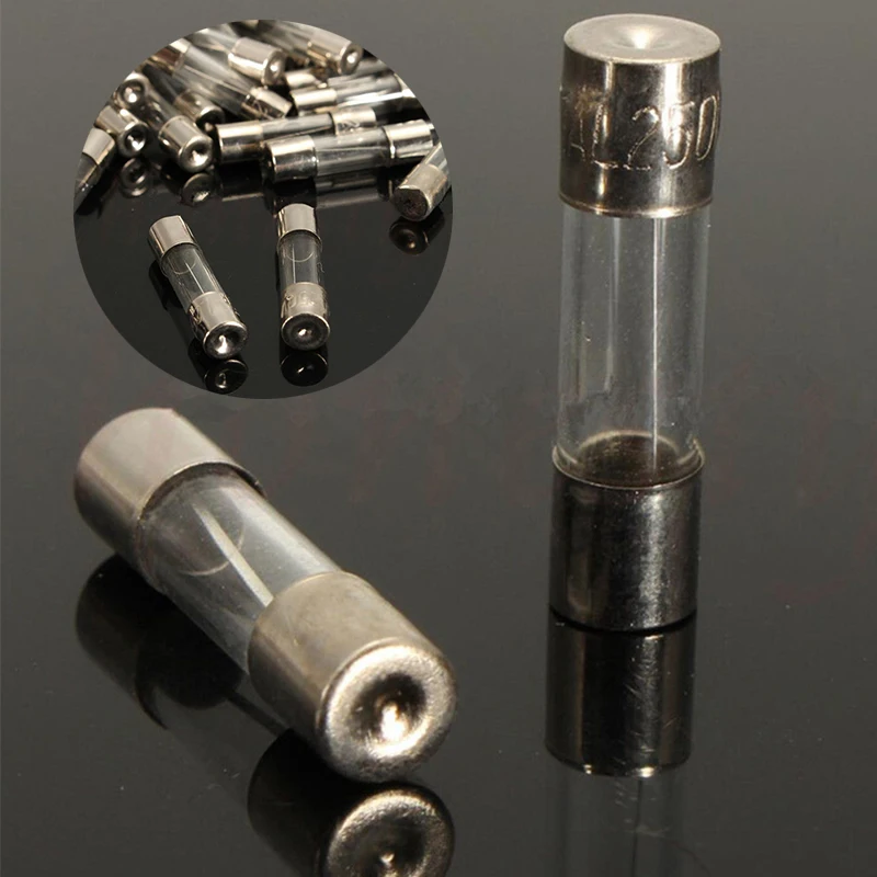 100Pcs/Set Quick Blow Glass Tube Fuse Assorted Kits 5x20mm Fast-blow Glass Fuses Electrical Equipment Fuse