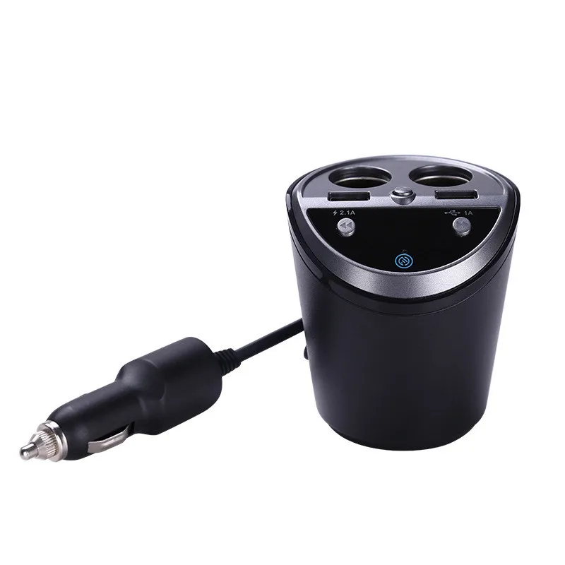 Handsfree bluetooth Car Kit 2 USB Cup car charger multi function