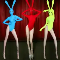 Jazz Dance Costumes Women Bunny Girl Bodysuit Costume Sexy Singer Female Dj Ds Gogo Birthday Stage Outfits Show Clothes DN2543