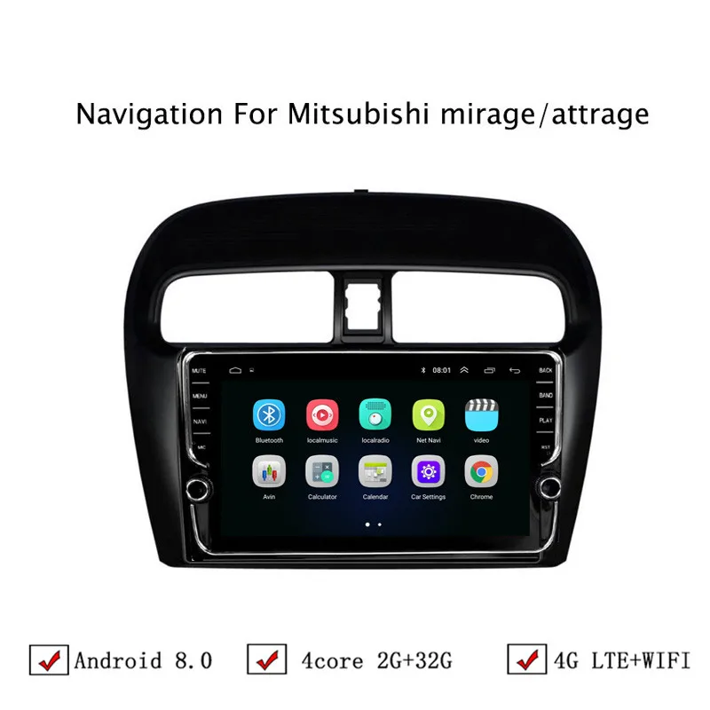 9 &quotAndroid 6 0/8 1 Автомобильная dvd навигационная система для Mitsubishi Mirage Attrage