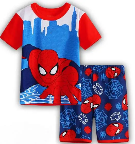 Новинка, От 2 до 7 лет, дизайнерское хлопковое ночное белье king, Лидер продаж, детские пижамы с короткими рукавами для мальчиков, Детские пижамные комплекты, одежда для малышей - Цвет: STYLE 1