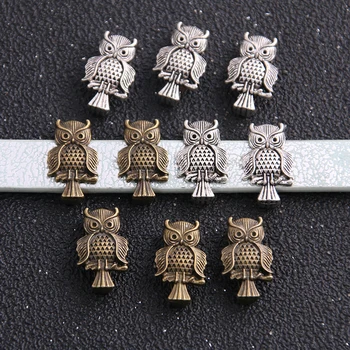 

10pcs Two Color Owl Wheel Spacers Adapters Slider Spacer Jewelry Material Spacers For Jewelry Making For 10mm Leather Cord