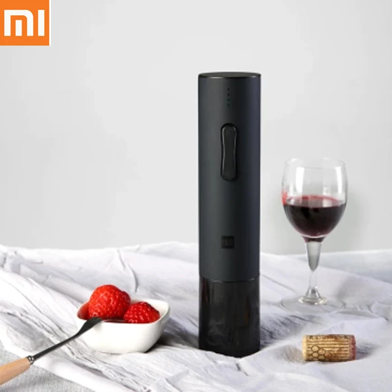 

Original Xiaomi Mijia Huohou Automatic Red Wine Bottle Electric Corkscrew Foil Cutter Cork Out Tool For 6s Open 550Mah Battery
