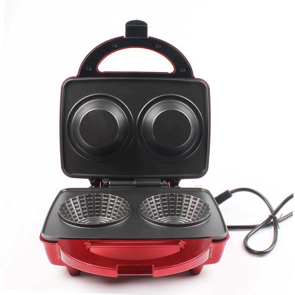  DMWD Double-sided Heating Waffle Maker DIY Waffle Bowl Machine Ice Cream Cone Machine Breakfast Cre