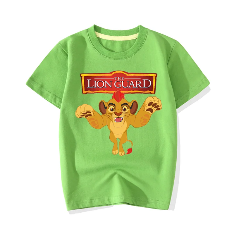 Детские футболки с принтом «Король Лев», летняя одежда с короткими рукавами одежда для мальчиков и девочек ростом от 90 до 160 см Детские футболки, JY020 - Цвет: Green T-shirt