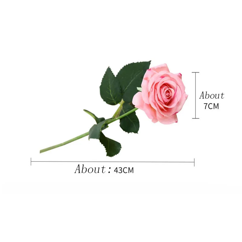 Flone Artificial Silk Really Touch Moisturizing Blue Rose Flower Branch Pink White Red Rose For Wedding Wall Home Decoration Art (81)
