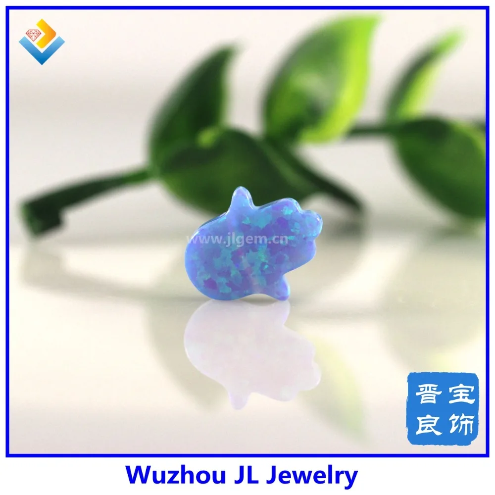 11X13Mm Hamsa Fire Blue Opal Pietra Opale Sintetica A Mano Op06 Fatima Di Alta Qualità Per La Creazione Di Gioielli