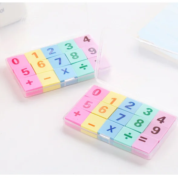 

120pcs=8sets kawaii soft eraser cute number rubber erasers for kids school student pencil eraser stationary supplies gift items