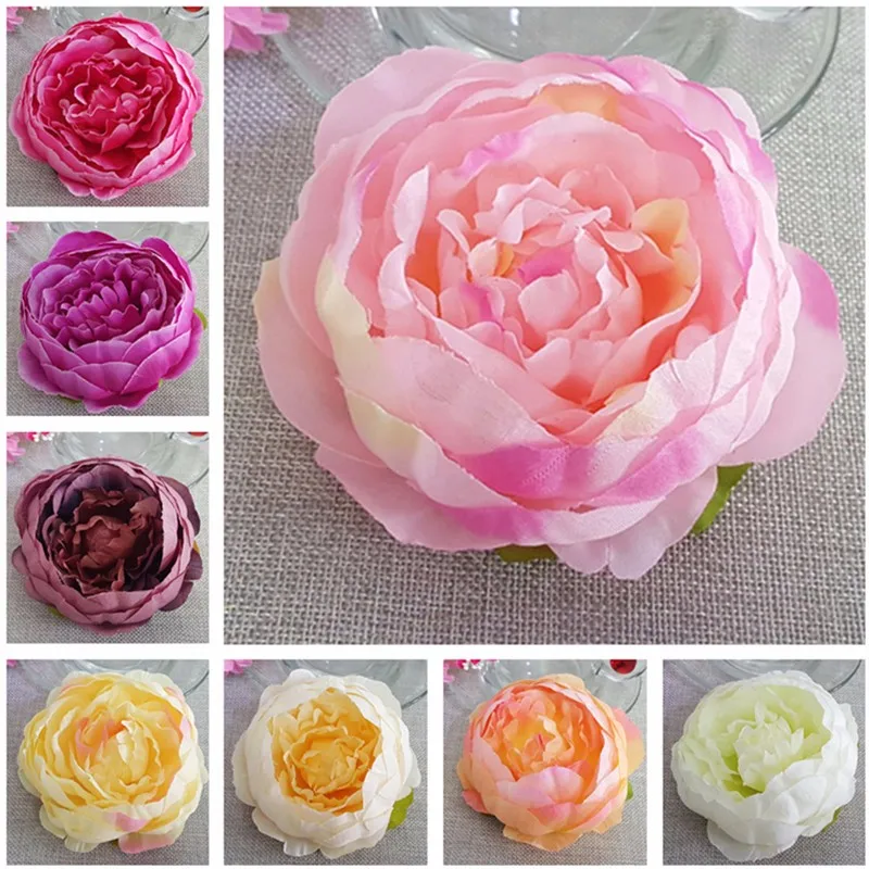 20pcs Silk Peony Flower Heads 10 Cm Fake Flowers Silk Peony Bulk Flowers Self Made Craft Wedding Decoration Background Flowers Flowers For Fake Flowerssilk Peonies Aliexpress