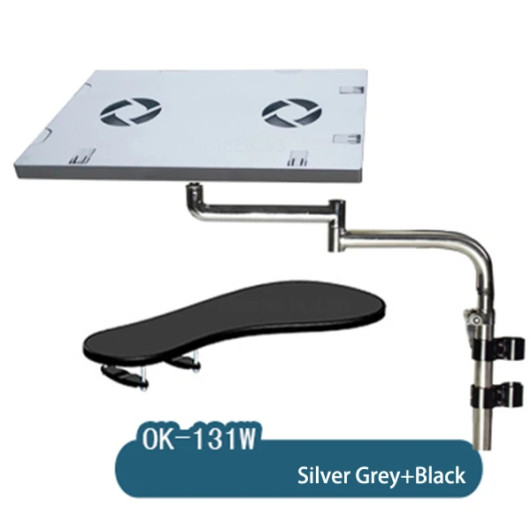 

Hyvarwey OK131 Full Motion Multifunctional Bow Chair Clamping Keyboard/ Mouse Pad Support Laptop Desk Holder Lapdesk