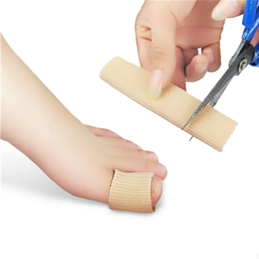 

Hot 1pc 15cm Fabric Gel Tube Ribbed Bandage Fingers and Toes Protector Foot Hands Pain Relief Cover for Corns Feet Pedicure Tool