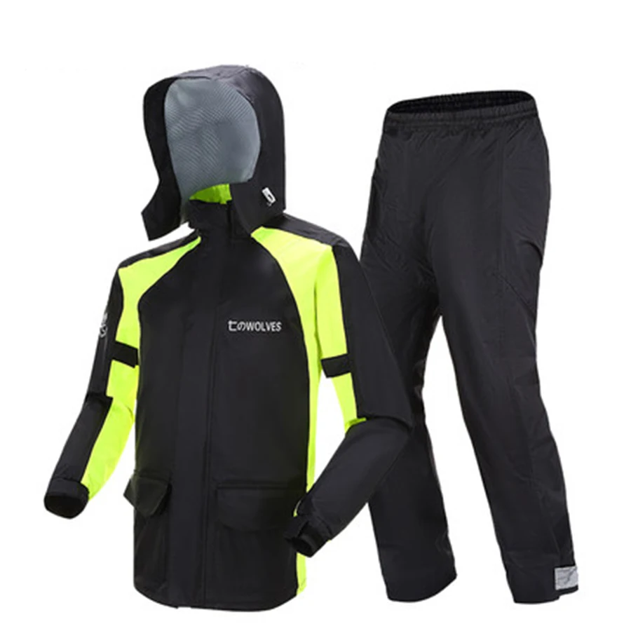 

Adult Rainstorm Men Raincoat Set Motorcycle Waterproof Rain Pants Suit Body Motorcycle Riding Outdoor Raincoat Women Travel R6