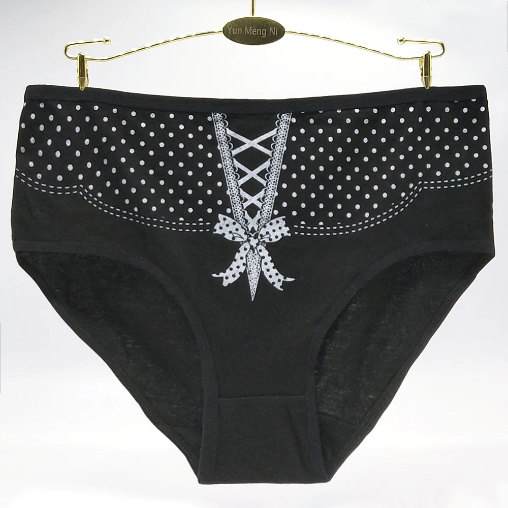 

Panties plus size cotton underwear women high waist large brief print cute bow woman lady girl intimate XXXXL XXXL XXL 5pcs/lot