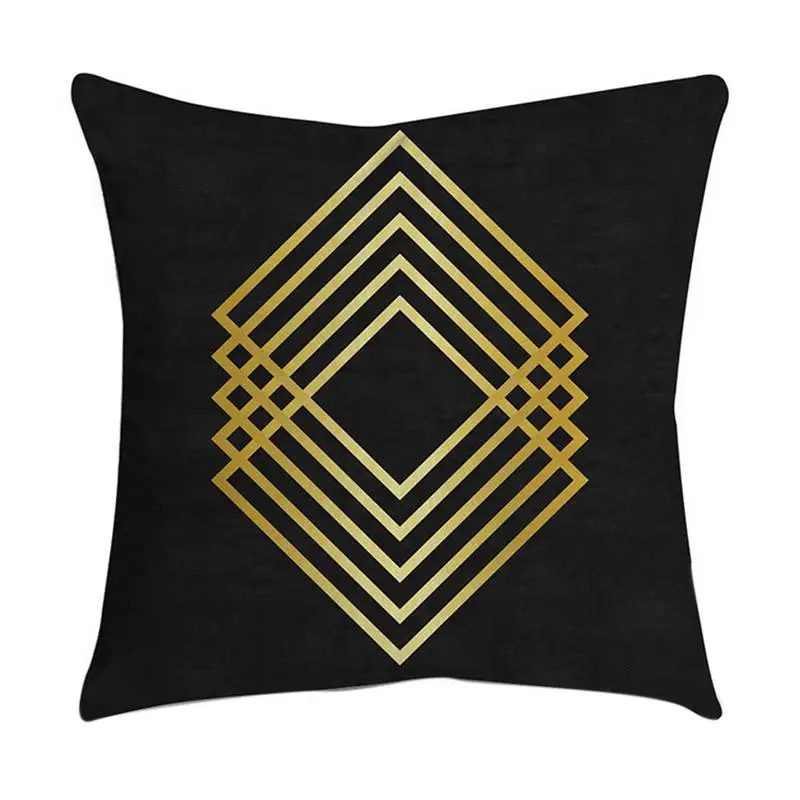 Геометрический чехол для подушки 45*45, чехол для подушки, черная Золотая наволочка из полиэстера, наволочка для дивана# EW - Цвет: B