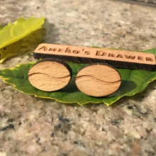 Кофейные бобы серьги лазерные серьги с гравировкой бобы деревянные серьги кофе ручной работы серьги Арабика ювелирные изделия X 10 пар