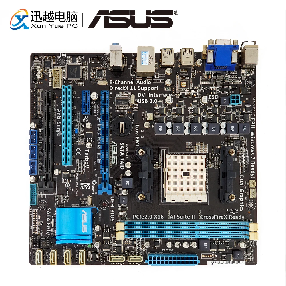 

Asus F1A75-M LE Desktop Motherboard A75 Socket FM1 DDR3 32G SATA3 USB3.0 VGA DVI uATX