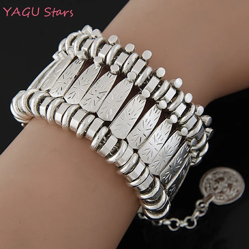 

Hot Ethnic Bohemian Beachy Bracelet Boho Turkish Gypsy Tribal Jewelry Chic Coachella Silver Coin Bracelets Pulseiras Jewelry