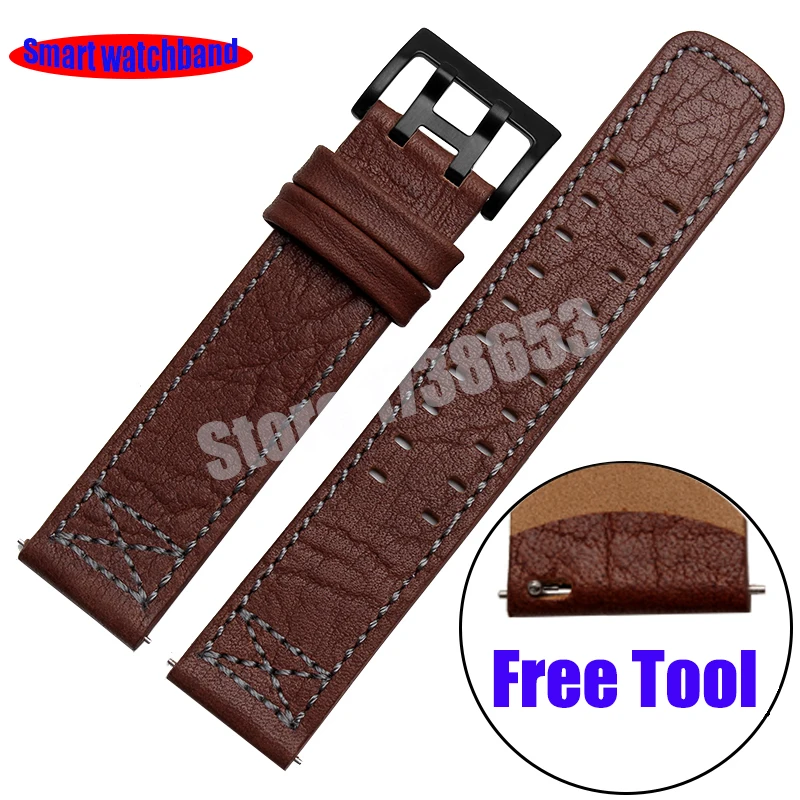  font b Smart b font Watchband 22mm For moto 360 Quality Genuine Leather font b