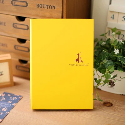 Блокнот с симпатичными жирафами, толстый цветной дневник 20,5*14,2 см - Цвет: yellow