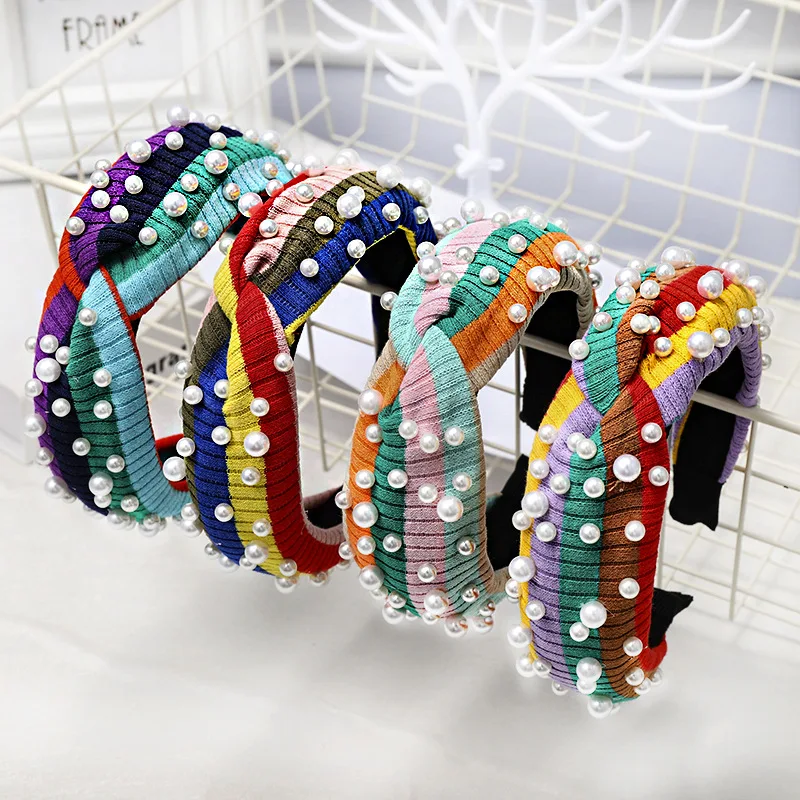 

Fashion Pearl Jewel Hair Bands For Women haar accessoires haarband opaska headband gumki do wlosow hair ties bandeau cheveux