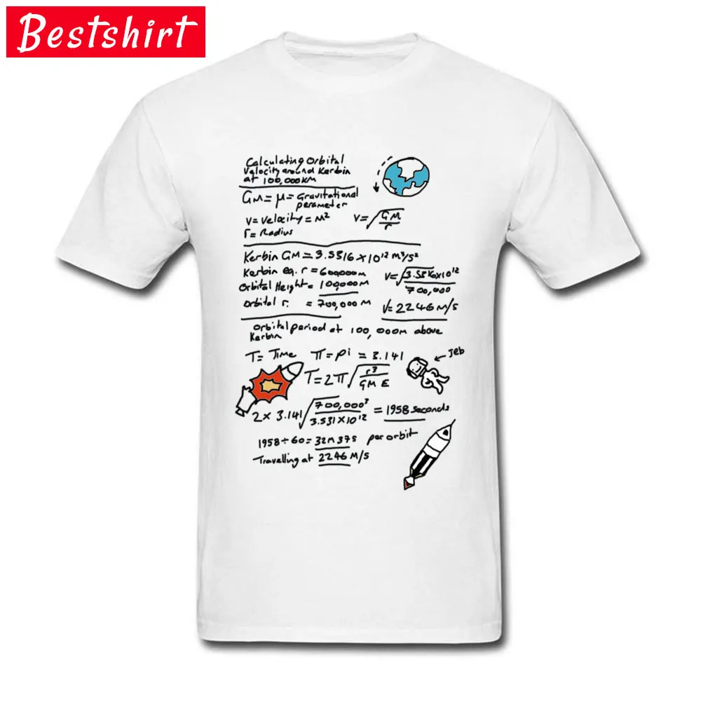 Kerbal Orbit Science 1 1732 Unique Summer Fall Cotton Fabric Crew Neck Men Tees T Shirt 2018 New Fashion Short Sleeve T-shirts Kerbal Orbit Science 1 1732 white