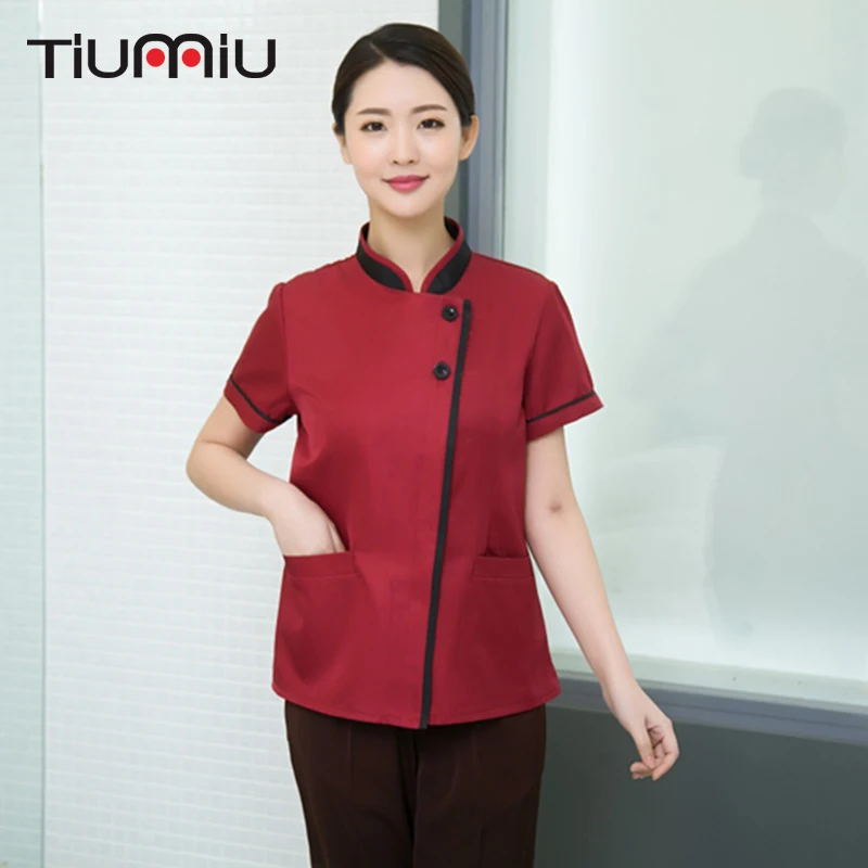 

New Arrival Hotel Cleaning Short Sleeve Workwear Uniform Wrapping Cleaning Room Attendants Men Women Housekeeping Waiter Uniform