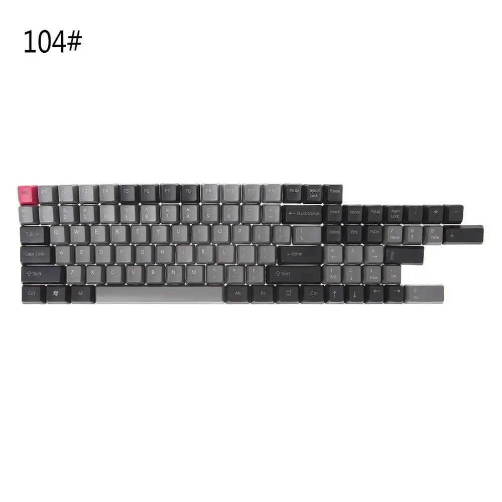 Черный, серый цвет смешанный Dolch толстые PBT 104/87/61 ключ Шапки OEM профиль ключ Шапки - Цвет: 104