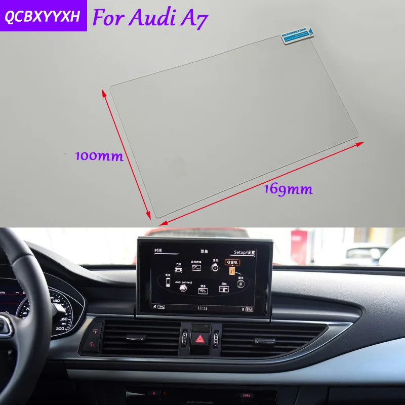 

Car Sticker 8 inch GPS Navigation Screen Glass Protective Film For Audi A7 Accessories Control of LCD Screen Car Styling