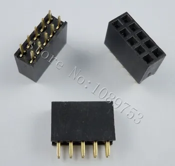 

100pcs 2x5 Pin 2.54mm Double Row Female Pin Header 10P PCB Socket Connector