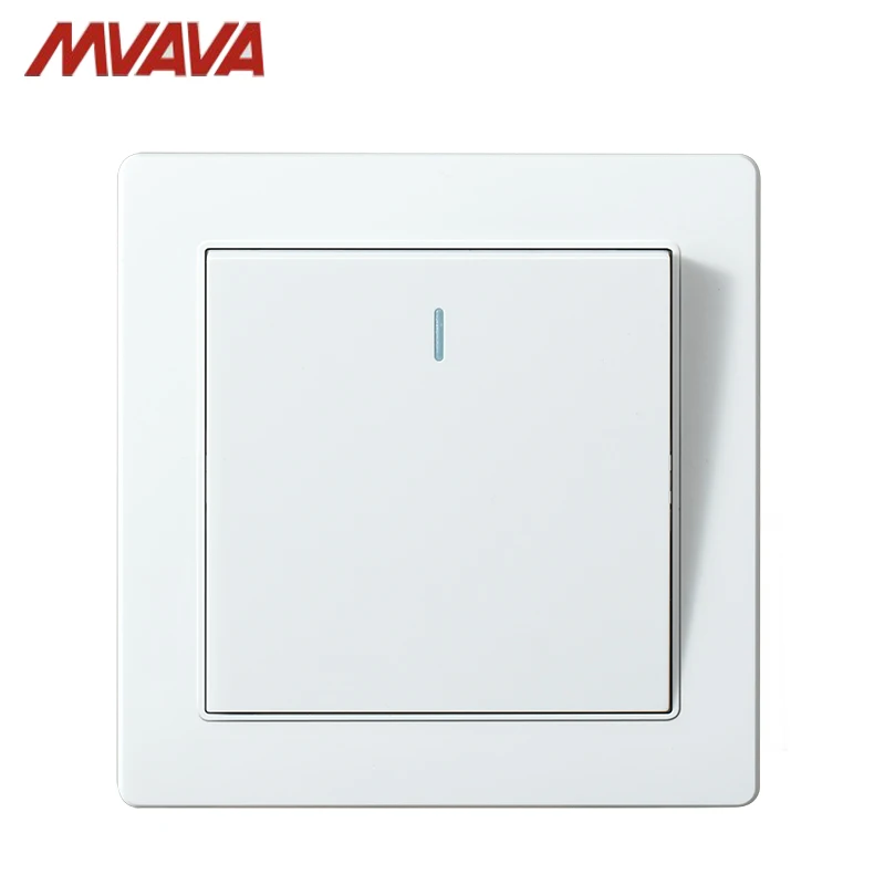 MVAVA Push Button Light Switches Lamp Wall Switch 1 Gang 1 Way 16A 250V