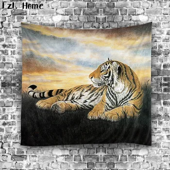 

LzL Home 1 PS polyester large animals lion tiger tapestry Indian printed wall hanging tapestry hot fashion modern wall decoratio