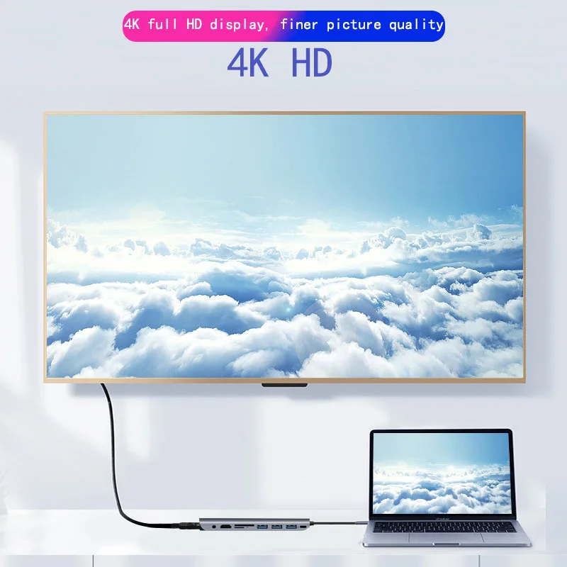 Док станция с разъемом типа C HDMI VGA USB концентратор питания для ноутбука Macbook Pro HP DELL