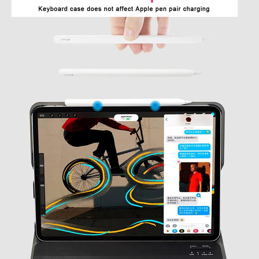  WOWCASE Keyboard For iPad Pro 11 Case Magnetic Smart Wireless Bluetooth For iPad 2018 11/12.9/9.7 i