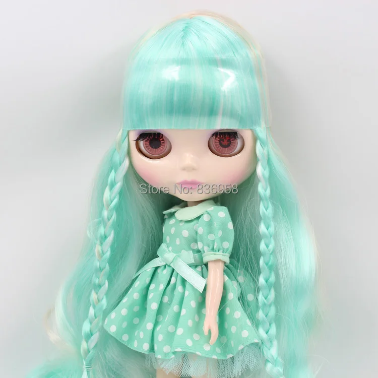 Мятные волосы смешанные обнаженные Blyth кукла подходит для DIY Изменить BJD игрушка для девочек