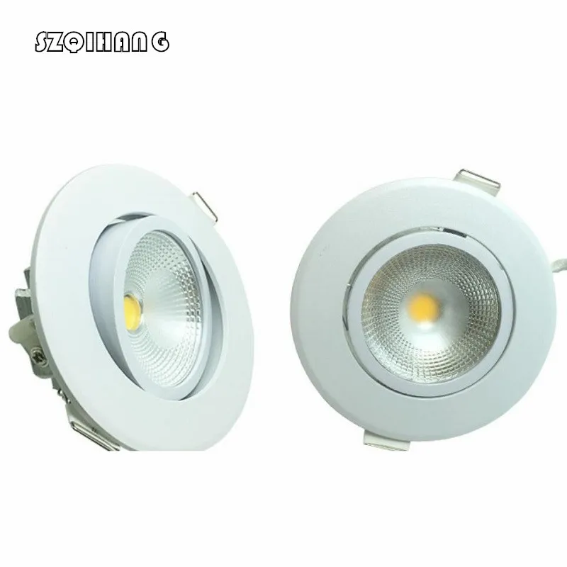 

SZQIHANG Round Recessed Hight Lighting LED Ceiling Downlights 75mm Cut Hole COB Spot Lamp Real 5W AC85~265V Living Room.